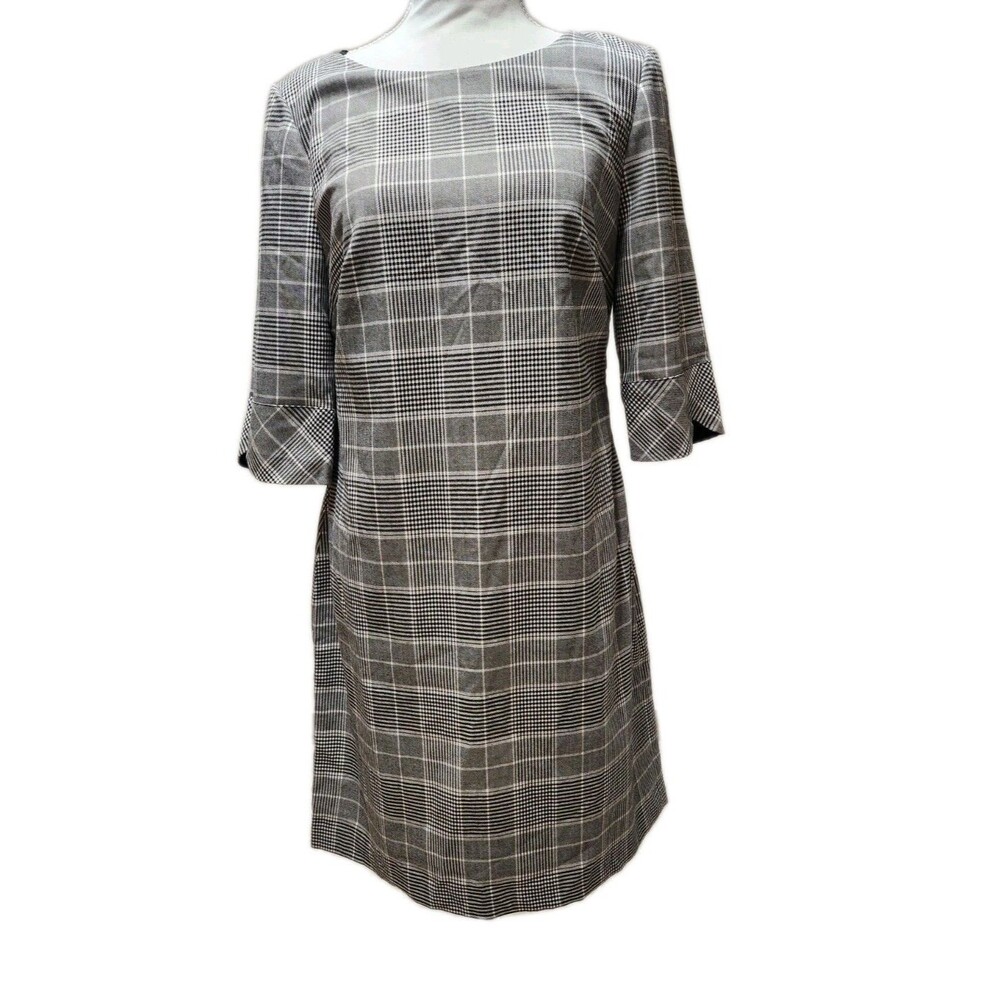 Bravissimo Black White Monochrome Check Dress Size 8 Curvy Really Curvy Career